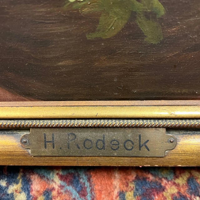 19th Century Romantic Austrian Female Portrait Oil Painting Signed H Rodeck For Sale - Image 10 of 12