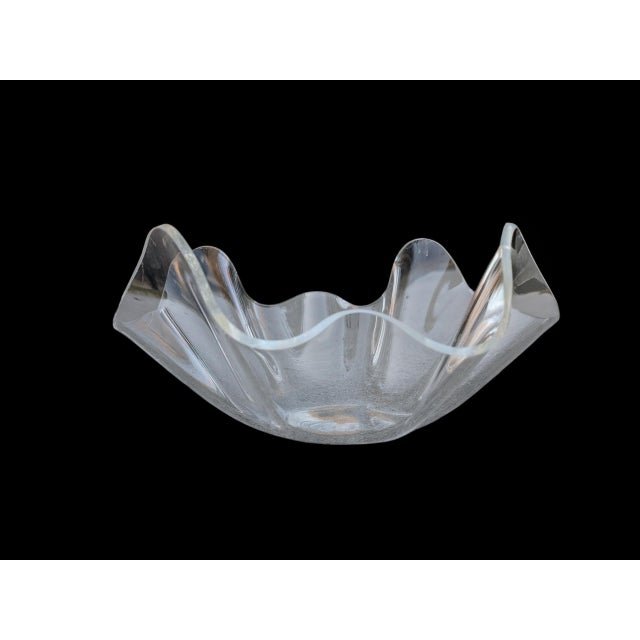 Vintage Lucite Handkerchief Free form Catchall Bowl 8" Wide by 4" Tall