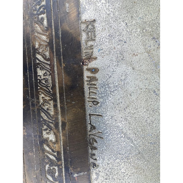 Mid 20th Century Mid 20th Century Philip and Kelvin LaVerne Chin Ying Bronze Coffee Table With Reverse Ordered and Misspelled Signature For Sale - Image 5 of 11