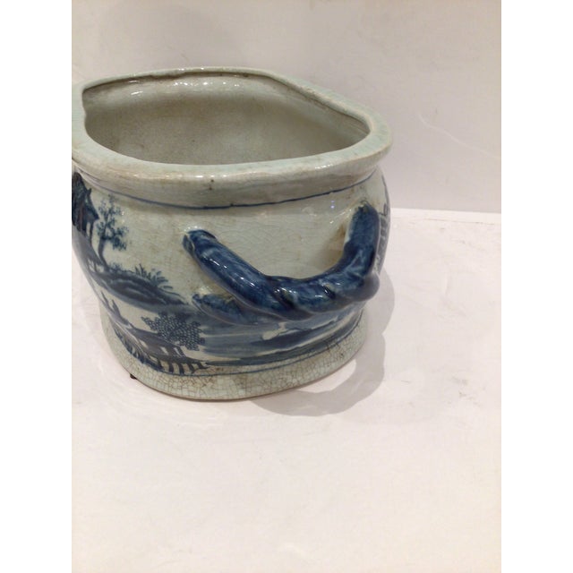 Chinoiserie Blue & White Foot Bath Planter For Sale - Image 4 of 8