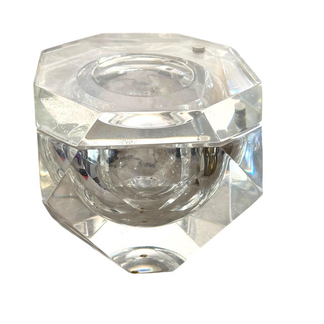 1970s Vintage Faceted Lucite Ice Bucket Attributed to Alessandro Albrizzi, Italy c.1970s For Sale - Image 5 of 9