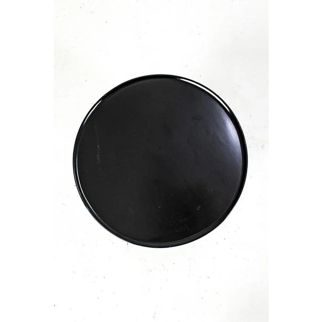 Black Black Side Table on Wheels For Sale - Image 8 of 9