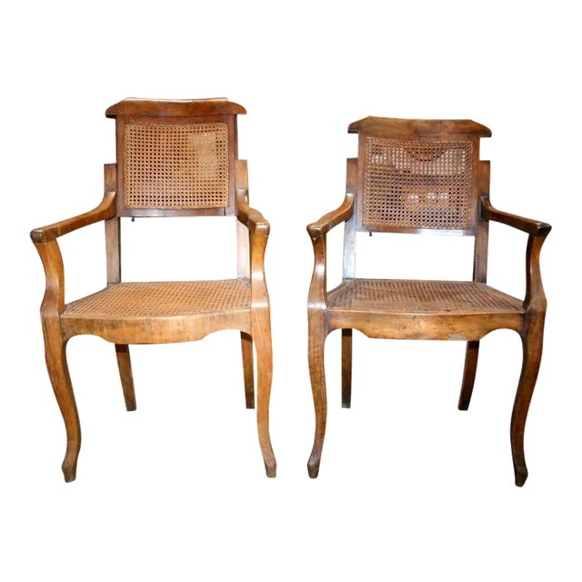 Antiques Walnut Barber Chairs - a Pair For Sale