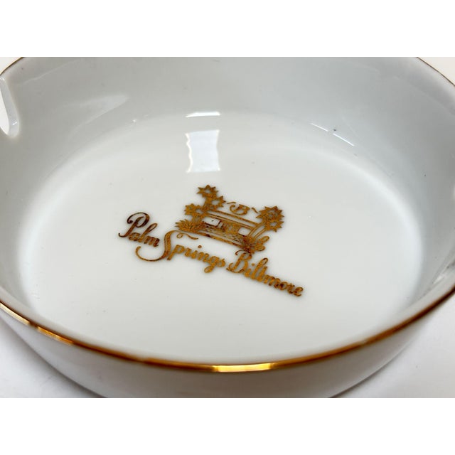 Mid 20th Century Palm Springs Biltmore Hotel Ashtray, Porcelain With Gilt Trim, Circa 1960s For Sale - Image 5 of 10