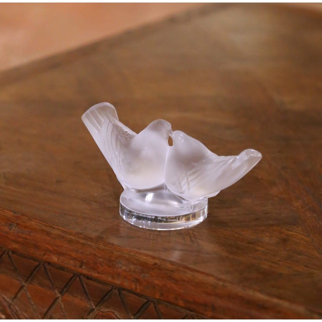 Lalique Crystal Double Dove Sculpture, Lalique Society of America 1993 For Sale - Image 9 of 11