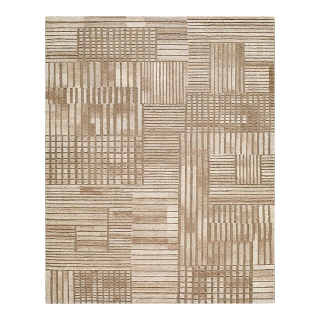 Bergamo Handmade Rug Beige 8x10 For Sale