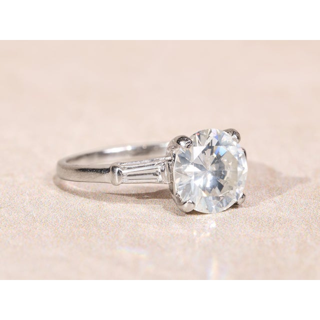 Silver The Harbison Canyon: Antique Platinum Engagement Ring set with 1.90 Carat Diamond with Original Receipt For Sale - Image 8 of 14
