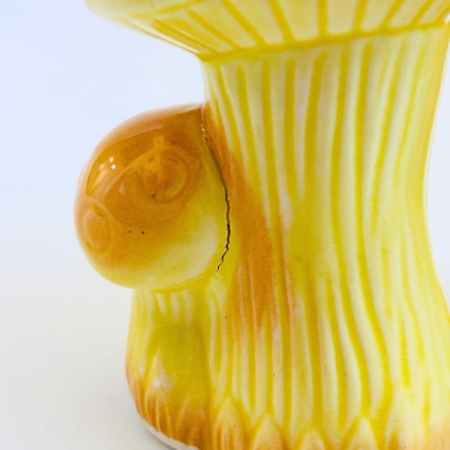 Yellow Mid Century Yellow Ceramic Mushroom Salt and Pepper Shakers, Japan For Sale - Image 8 of 10