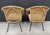 Brown Mid-Century Modern Rattan & Wrought Iron Basket Hoop Chairs (Pair) For Sale - Image 8 of 15