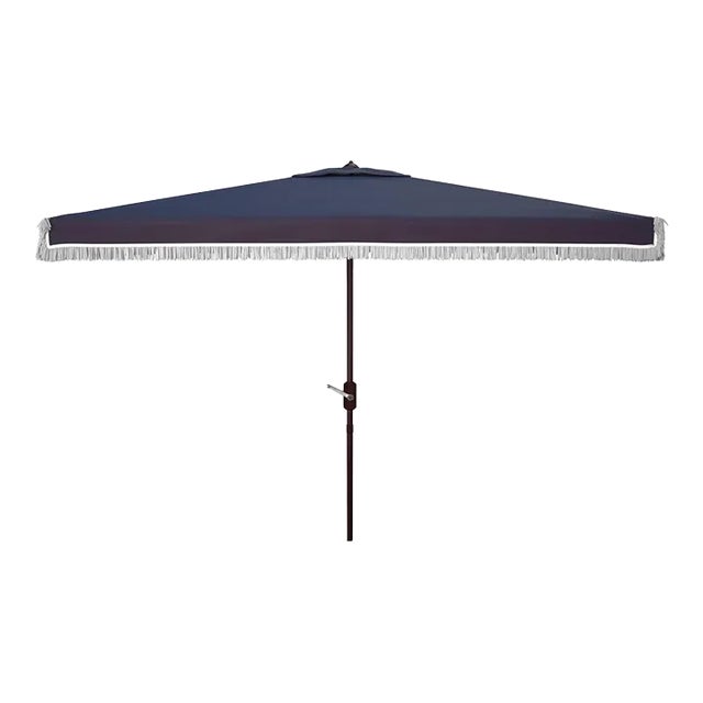 Milan 6.5x10 Rectangle Umbrella - Navy/White For Sale