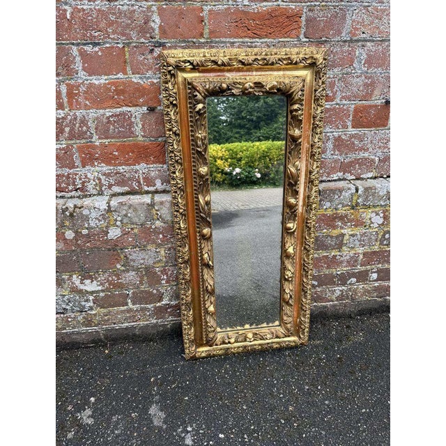 Italian Carved Wood and Gesso Gilt Ornate Mirror For Sale - Image 5 of 7