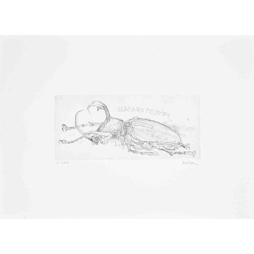 Etching and drypoint realized by Sergio Barletta. Hand signed and numbered. Edition of 30 in roman numbers. Very good...