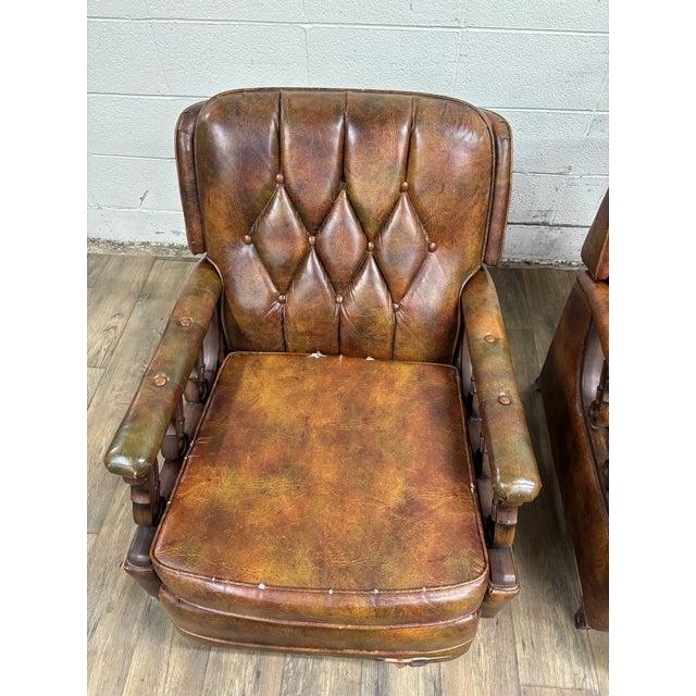 Vintage Stratalounger Tufted Vinyl Recliners - Pair For Sale In Kansas City - Image 6 of 18