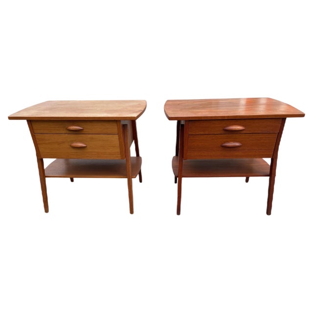 Mid-Century Danish Modern Teak Nightstands, 1965, Set of 2 For Sale