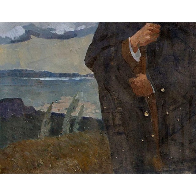 1970s Taras Shevchenko Portrait, Antique Oil Painting, Soviet Ukrainian Art 130-170 For Sale - Image 5 of 6