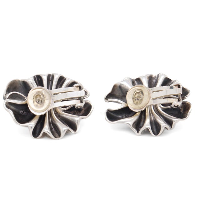 Georg Jensen Lene Munthe Sterling Silver & 18k Yellow Gold #400 Clip-On Earrings For Sale - Image 11 of 12