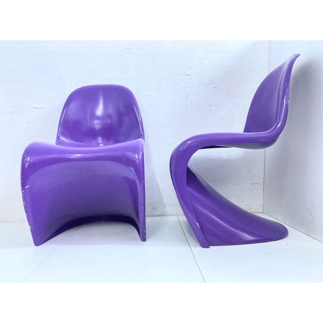 Two rare Panton Classic Chairs, designed in 1959 by Verner Panton, manufactured in the 1990s by Vitra. Embossed Verner...