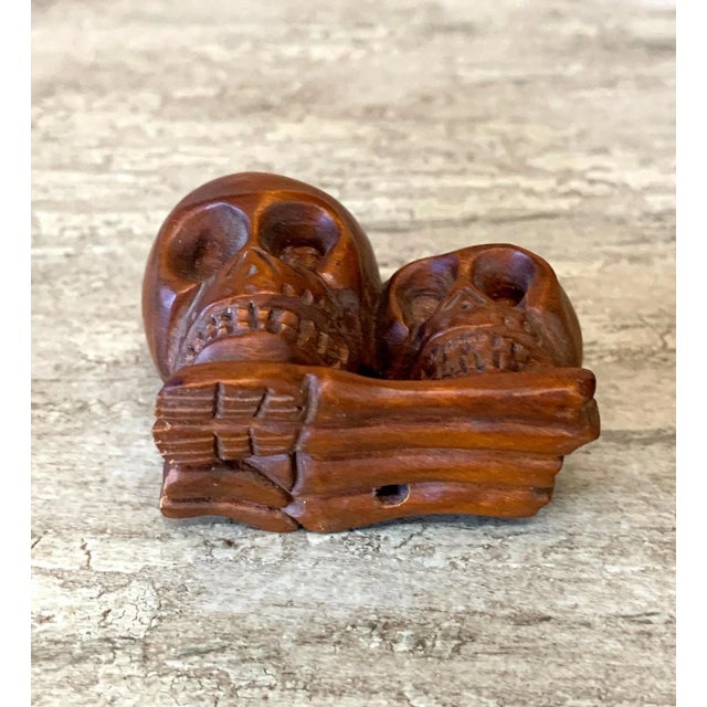 Wood Japanese Wood Netsukes - Set of 3 For Sale - Image 7 of 13