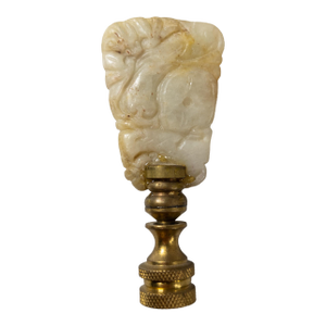 20th Century Chinese Carved Jadeite Jade Lamp Finial