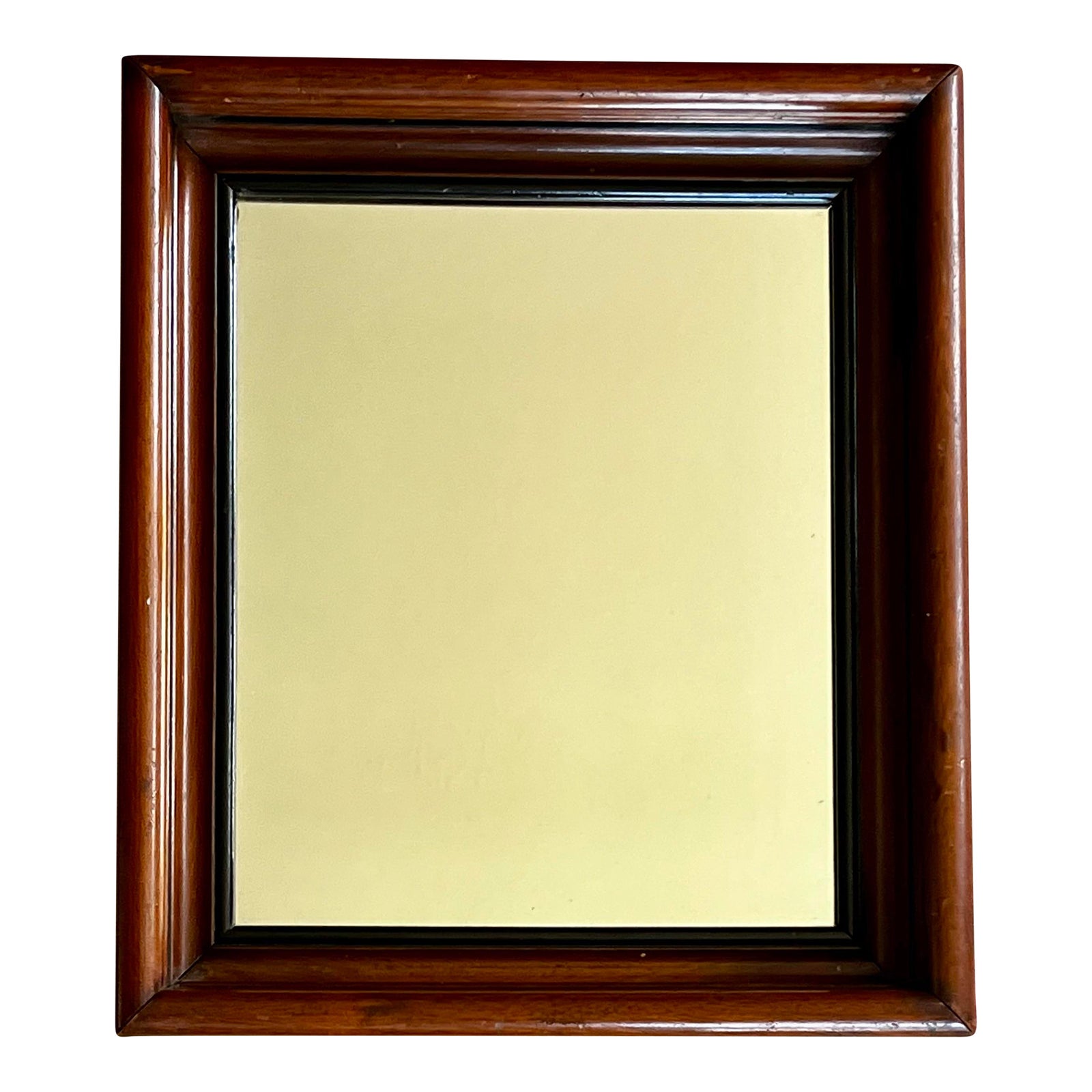 Antique Mahogany Shadow Box Frame With Mirror | Chairish