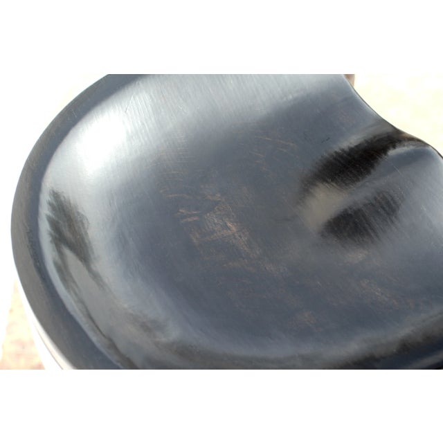 Contemporary 1970s Pair of Warren Bacon Oak and Chrome Stools Stained Black For Sale - Image 3 of 11