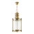 Midcentury Italian Pendant Lamp or Lantern Made of Brass and Blown Glass, From the 1970s For Sale