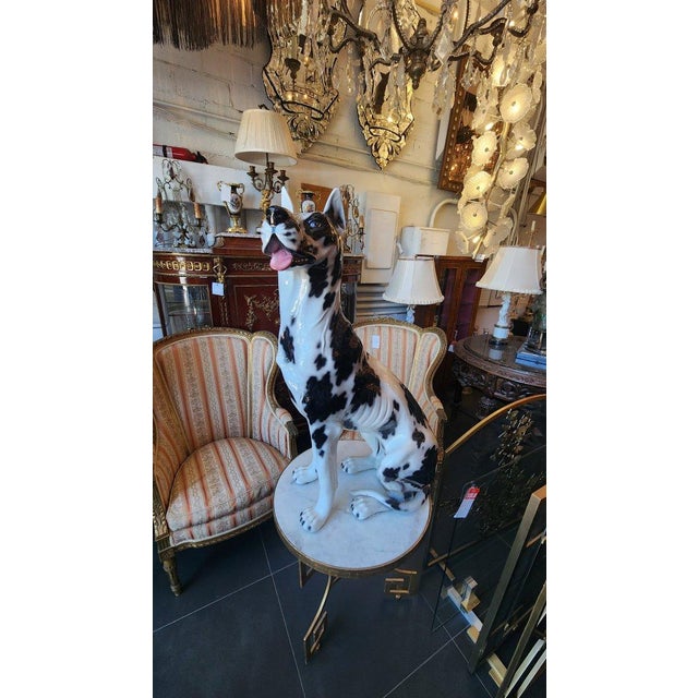 Contemporary 1970s Ceramic Life-Size Harlequin Great Dane For Sale - Image 3 of 5