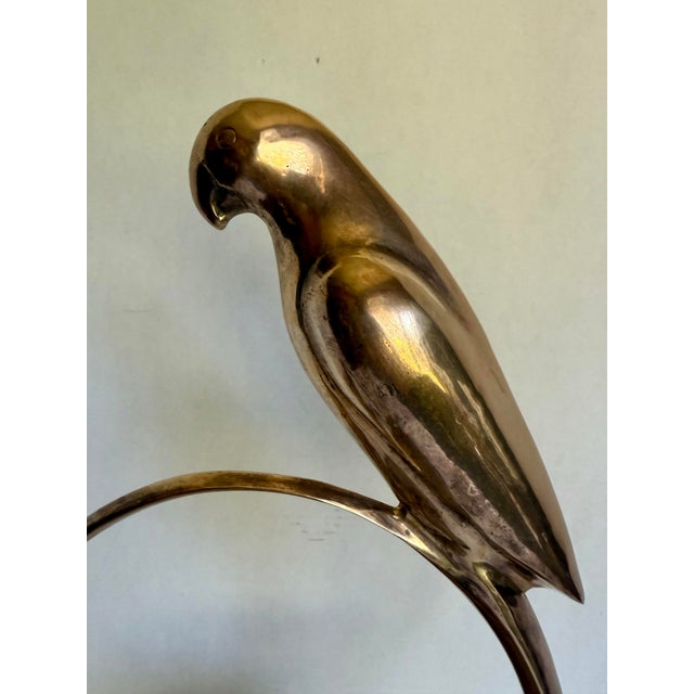 Vintage Brass Parrot and Diplay Catchall Sculptural Decor For Sale - Image 10 of 12