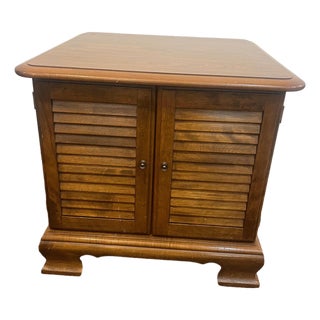 1970s Ethan Allen Lp Album Storage Cabinet For Sale