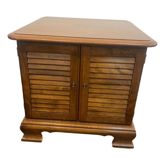 1970s Ethan Allen Lp Album Storage Cabinet For Sale