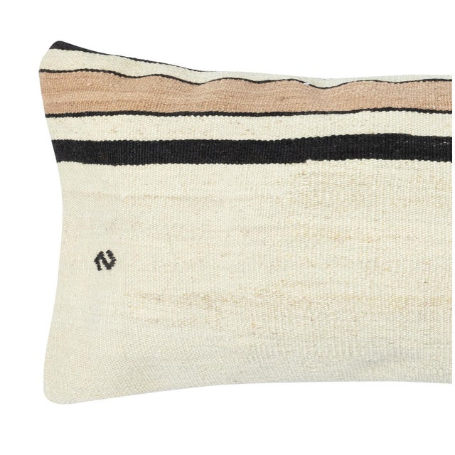 Add a touch of history and warmth to your space with this vintage handmade Turkish hemp kilim cushion cover. Crafted from...