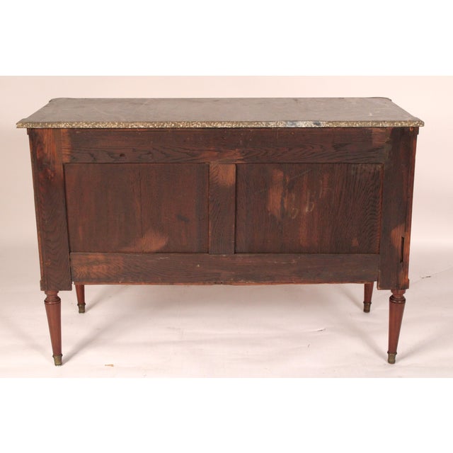 Antique Louis XVI Style Brass Mounted Mahogany Chest of Drawers For Sale - Image 12 of 13