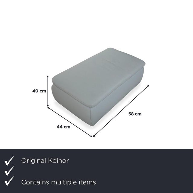 Modern Leather Two-Seater Sofa and Ottoman from Koinor Rossini, Set of 2 For Sale - Image 3 of 18