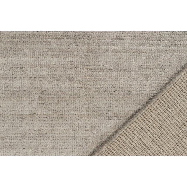 2010s Rug & Kilim’s Plain Modern Rug in Solid Silver-Gray Tone-on-Tone - 13x20 For Sale In New York - Image 6 of 6