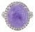 950 Platinum Gia Type a 10.09ct Purple Jade Halo Diamond Cocktail Ring Pendant, Size 6.75 For Sale