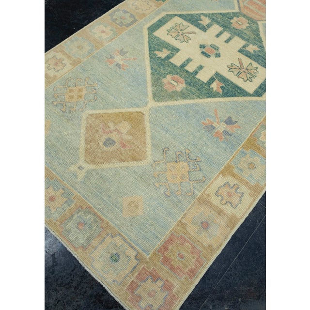 Turkish Turkish Oushak Runner Rug 4'7" x 16' #18031 For Sale - Image 3 of 8
