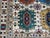 Ivory Ivory & Blue Afghan Sultani Natural Dye Wool Rug, Tribal Geometric Medallions, 6′8″ × 9′11″ For Sale - Image 8 of 15