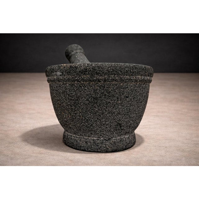 Stone Gray Molcajete in Volcanic Stone, Taller Maya, 2016 For Sale - Image 8 of 14