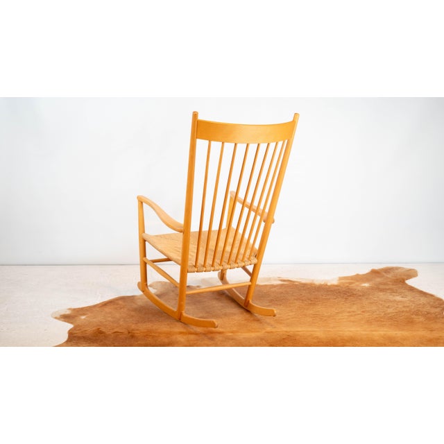 Wood 1960s Vintage Hans Wegner Model J16 Rocking Chair For Sale - Image 7 of 16