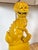 Mid 20th Century Vintage Yellow Ceramic Foo Dog Lamps - A Pair For Sale - Image 5 of 12