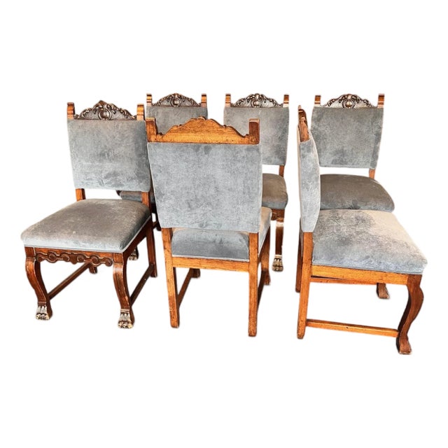 1940s Colombian Victorian Style Dining Chairs - Set of Six For Sale