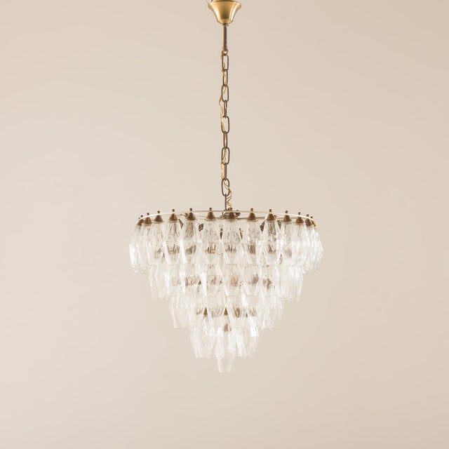 Venini Poliedri Chandelier by Carlo Scarpa for Venini, Italy, 1960s For Sale - Image 4 of 13