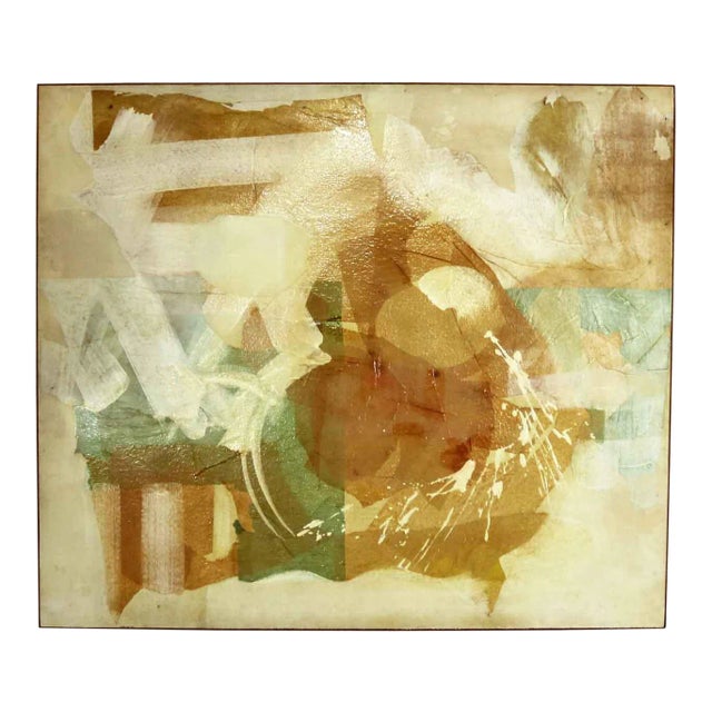 Mixed Media Abstract 2d Art Piece Where No Sea Runs by Richard Slimon Spring 1962 For Sale