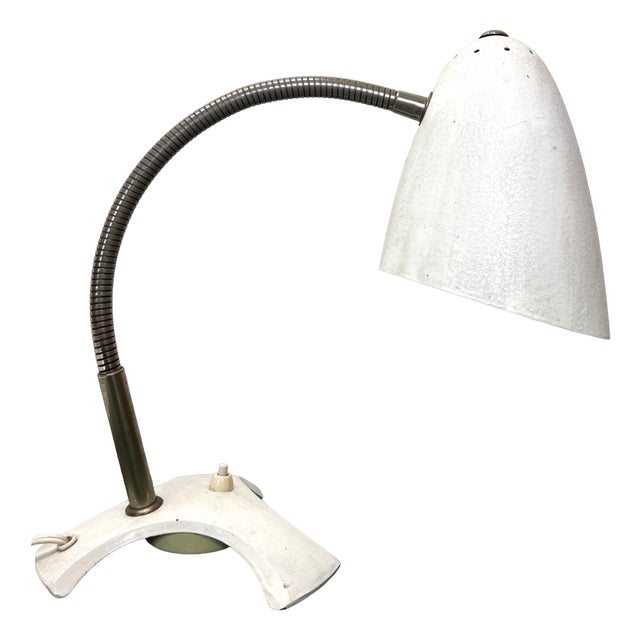 Mid-Century White Shrink Varnish Table Lamp, 1950s For Sale