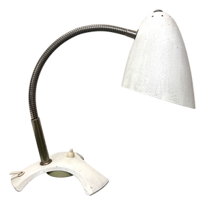 Mid-Century White Shrink Varnish Table Lamp, 1950s