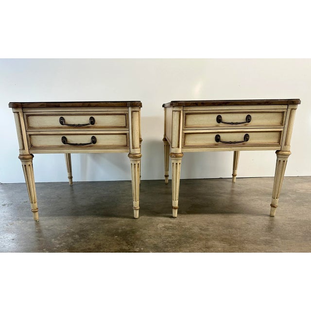 Neoclassical Solid Wood End Tables by Heritage - a Pair For Sale - Image 11 of 12