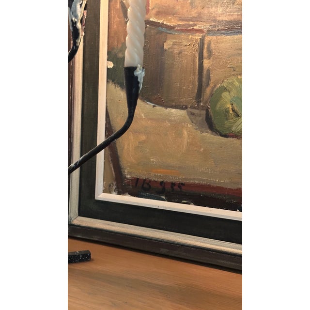 1950s Framed Oil Painting Ft. Champagne and Apples by Ivan Broberg For Sale - Image 4 of 6