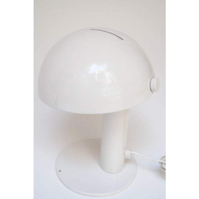 Vintage Italian "Mushroom" Table Lamp in Enameled Metal With Swiveling Shade For Sale In New York - Image 6 of 12