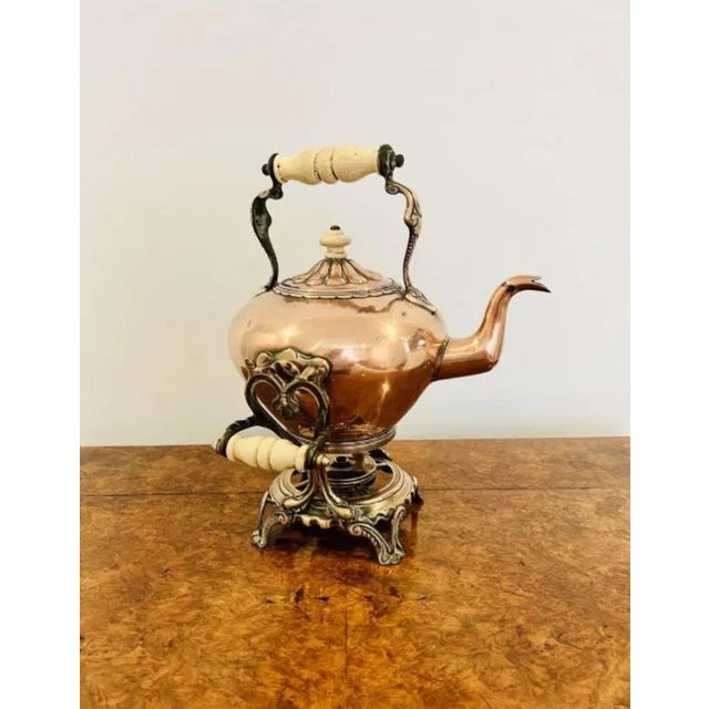 Copper Victorian Copper Kettle on a Stand, 1850s, Set of 2 For Sale - Image 8 of 8