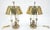 Brass Pair of Unusual Brass Shades Brass Bases Bouillotte Table Lamps MINT! For Sale - Image 8 of 15